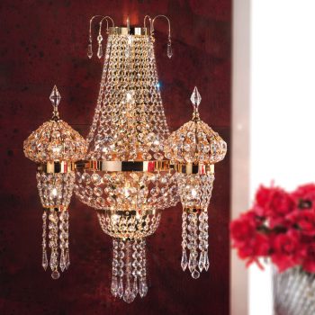   Hirohito fali lámpa, klasszikus-kristály, ORION-MOLECZ WA 2-1142/13 gold      (inkl 13xG9/25W)