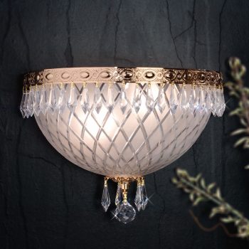   Empire Crystal fali lámpa, klasszikus-kristály, ORION-MOLECZ WA 2-1171/2 gold/478/260 klar-matt/Schli