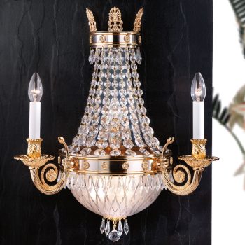   Empire Crystal fali lámpa, klasszikus-kristály, ORION-MOLECZ WA 2-1173/3+2 gold/478/260 klar-matt/Sch