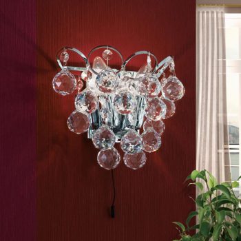   Klassisch fali lámpa, klasszikus-kristály, ORION-MOLECZ WA 2-1325/2 chrom