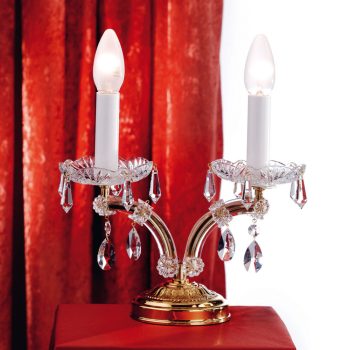   Klassisch asztali lámpa, klasszikus-kristály, ORION-MOLECZ LA 4-469/2 MT gold     (2xE14)