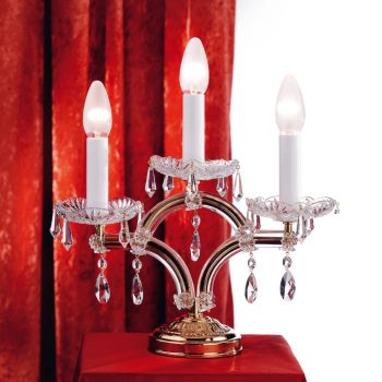   Klassisch asztali lámpa, klasszikus-kristály, ORION-MOLECZ LA 4-469/3 MT gold     (3xE14)