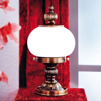   Wiener Nostalgie asztali lámpa, klasszikus, ORION-MOLECZ LA 4-473/1 Patina/328 opal matt