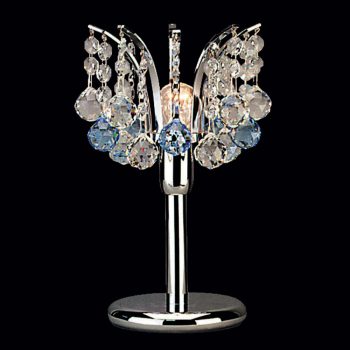   Klassisch asztali lámpa, klasszikus-kristály, ORION-MOLECZ LA 4-913/1 chrom/blau  (1xE27)