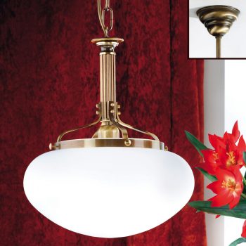   Wiener Nostalgie függőlámpa, klasszikus, ORION-MOLECZ HL 6-987 Patina/330 opal matt