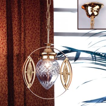   Budapest függőlámpa, szecessziós, ORION-MOLECZ HL 6-1247 gold/411 klar-Schliff