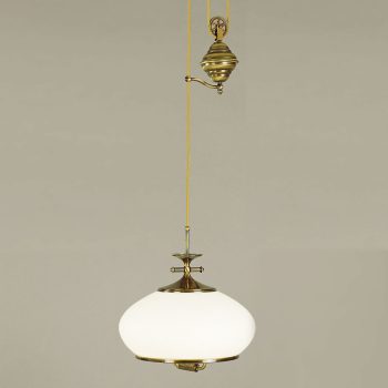   Empire függőlámpa, klasszikus, ORION-MOLECZ HL 6-1273 Patina-Zug/387 opal-Patina