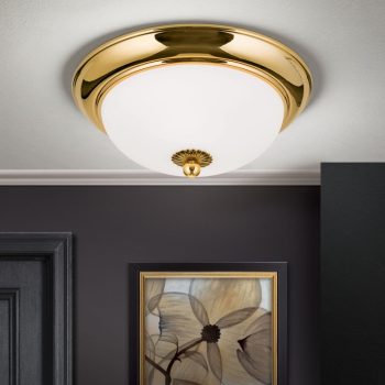   Empire mennyezeti lámpa, klasszikus, ORION-MOLECZ DL 7-085/26 gold/opal-matt (2xE14)