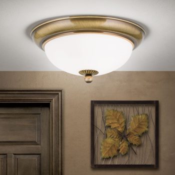   Empire mennyezeti lámpa, klasszikus, ORION-MOLECZ DL 7-085/26 Patina/opal-matt  (2xE14)