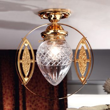   Budapest mennyezeti lámpa, szecessziós, ORION-MOLECZ DL 7-143 gold/411 klar-Schliff