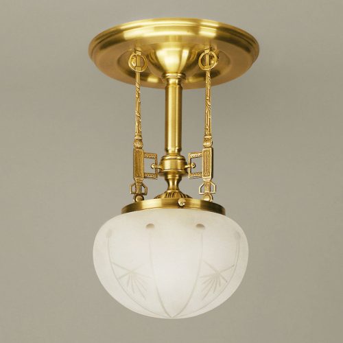 Budapest mennyezeti lámpa, szecessziós, ORION-MOLECZ DL 7-144 bronze/347 klar-matt