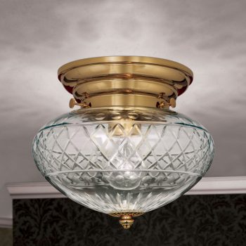   Budapest mennyezeti lámpa, szecessziós, ORION-MOLECZ DL 7-261 gold/415 klar-Schliff